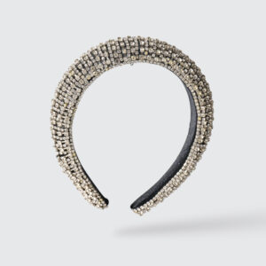 SILVER PRINCESS Ασημί Φαρδιά Στέκα Με Στρας